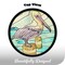 G128 12 in Round Glass Outdoor Side Table Pelican Pattern | Decorative Plant Stand, Small End Table for Garden Patio Porch Living Room